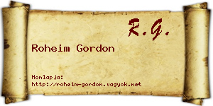 Roheim Gordon névjegykártya